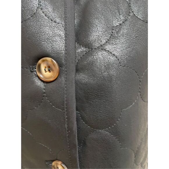 NWT Anthropologie FRNCH x Gisette Faux Leather Quilted Vest Size OS retail $150 - Picture 8 of 14